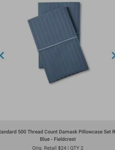 Fieldcrest- Satin-Stitch Damask Sateen Pillowcase